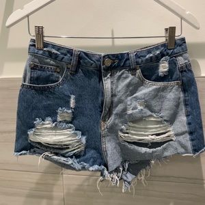 Missguided High-Waisted Denim Shorts